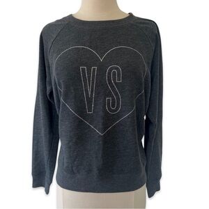 Victoria’s secret Rhinestones heart sweatshirt gray VS logo